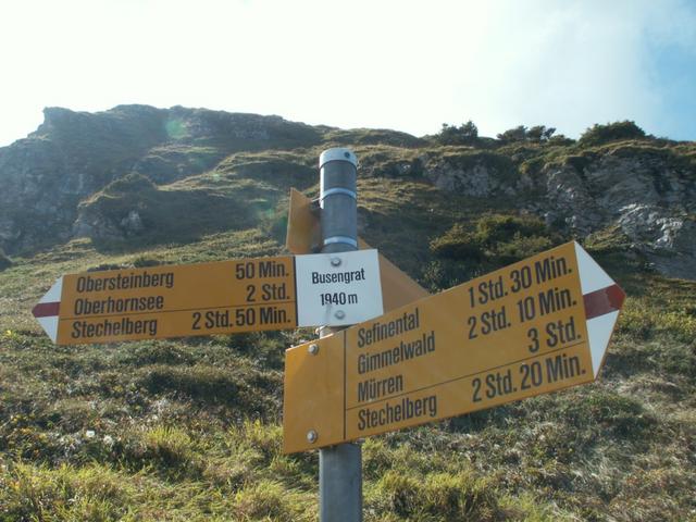 bei der Abweigung Busengrat 1940 m.ü.M.