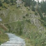 Wegverlauf zum Berggasthaus Tschingelhorn