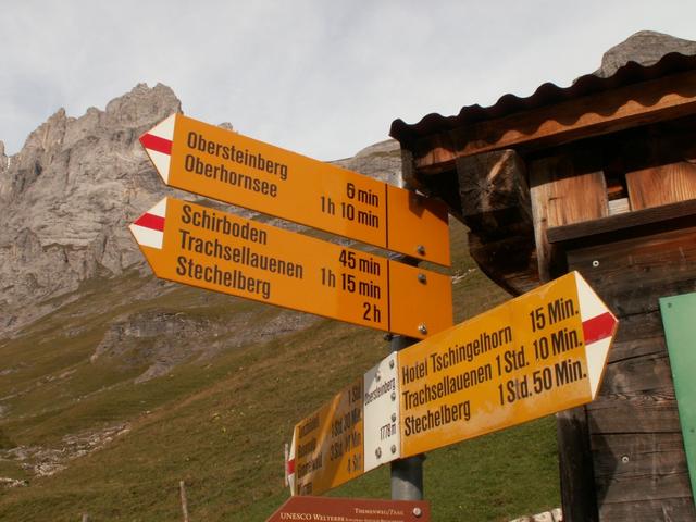 Wegweiser bei Obersteinberg 1778 m.ü.M.