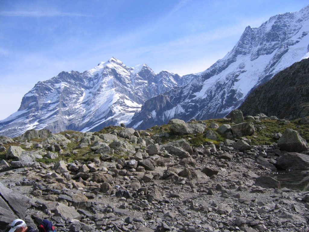 das Jungfraumassiv vom Oberhornsee aus gesehen