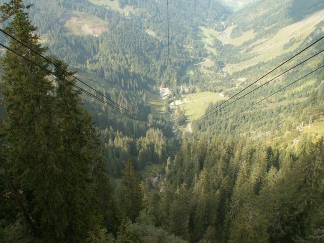 Blick von der Bergstation runter ins Niderental