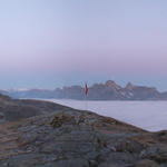Breitbildfoto von der Leglerhütte aus gesehen, mit Blick zum Glärnisch