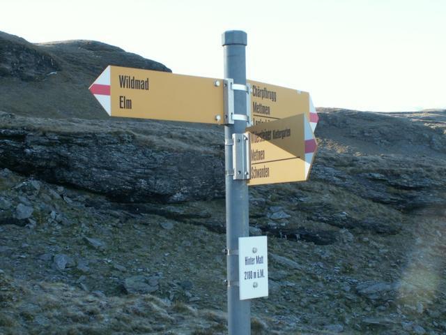 Kreuzpunkt Wildmadfurggeli, Mettmen, Leglerhütte 2198 m.ü.M.
