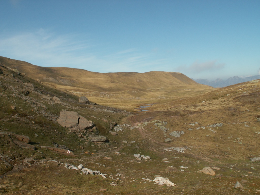 alles geradeaus bis zu der Kuppe unterhalb der Schönegg