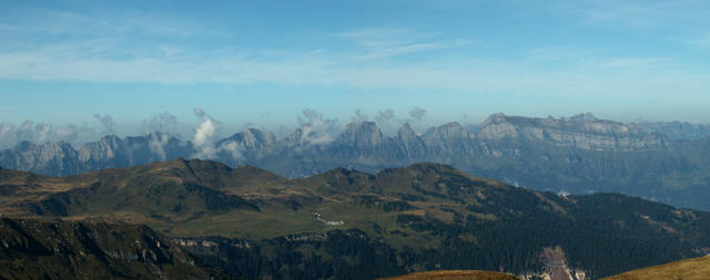 Breitbildfoto der Churfirsten