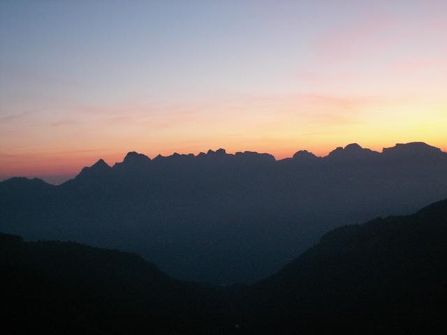 Sonnenaufgang hinter der Alvier Kette