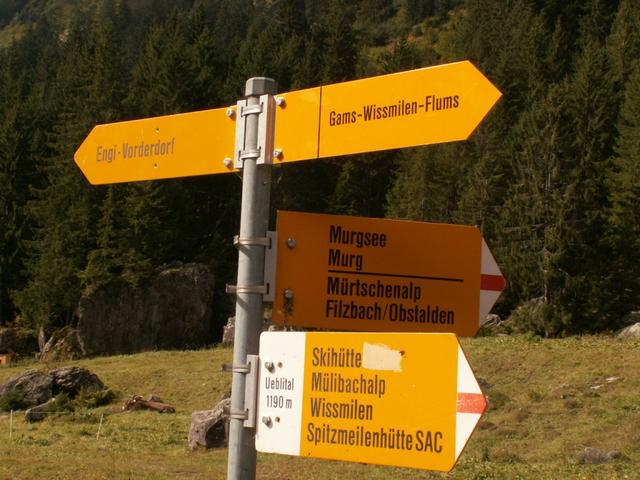 Wegweiser im Üblital 1190 m.ü.M.