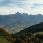 das Rheintal, Fläscher Berg und Rätikon mit Falknis