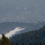 Blick runter zum Chapfensee und Sargans mit Schloss