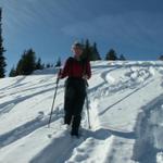 runterlaufen mit Schneeschuhen ist immer ein Verknügen