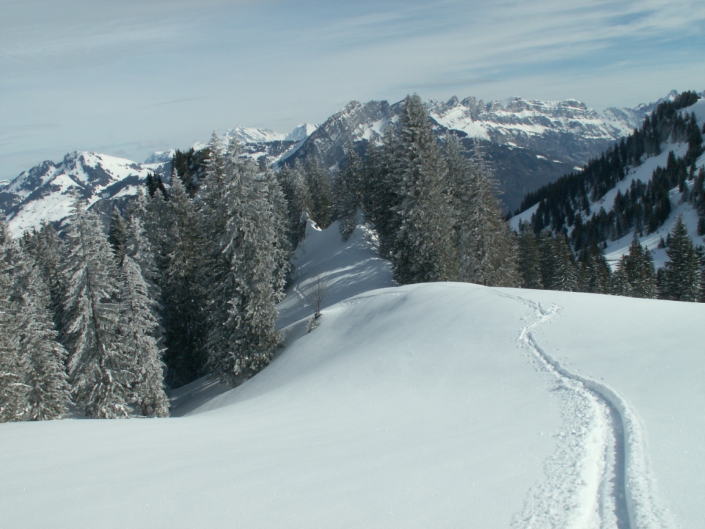 nun geht es links den Sunnenspitzen runter nach Habergschwänd