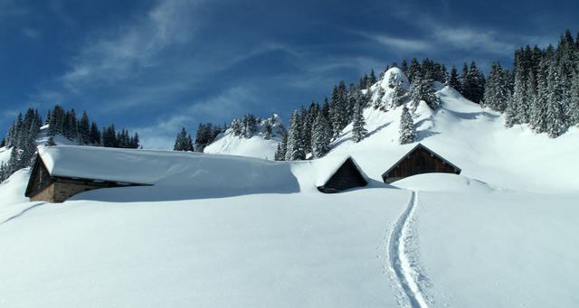 meterhoch liegt auf Oberst Nüen noch der Schnee