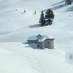 Blick zur Kapelle beim Pragelpass Stafel 1543 m.ü.M.