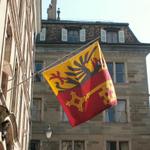 das Stadthaus von Genève zeigt Flagge