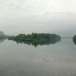 Breitbildfoto von der Brücke aus, auf die Rhône