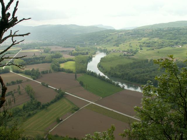 Blick von der Chapelle Saint Romain runter zur Rhône