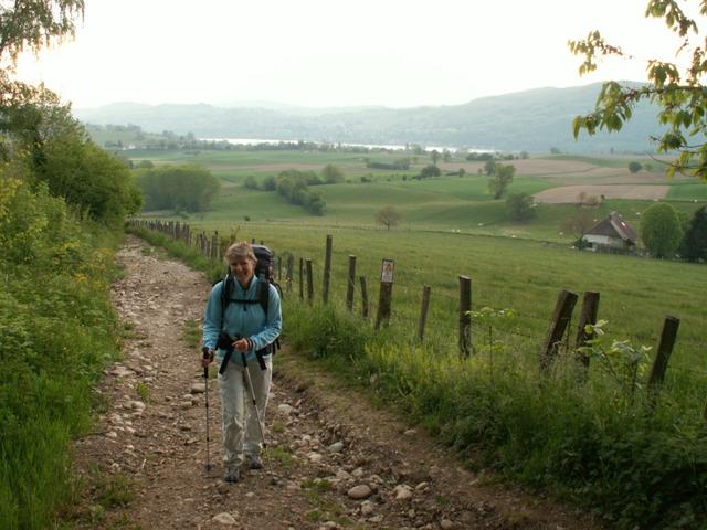 Mäusi, im Hintergrund der Lac de Paladru