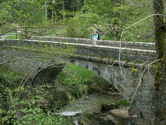 Mäusi auf der Brücke über den Bach Clavarine