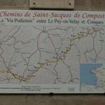 Tafel der Via Podiensis von Le Puy en Velay nach Conques