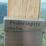 Gipfelbuch auf dem Federispitz 1865 m.ü.M.