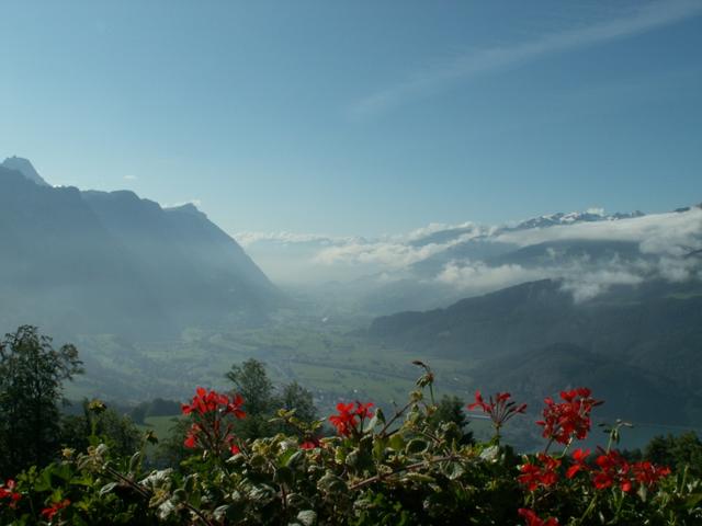 Blick von der Reha Klinik 967 m.ü.M. ins Seeztal