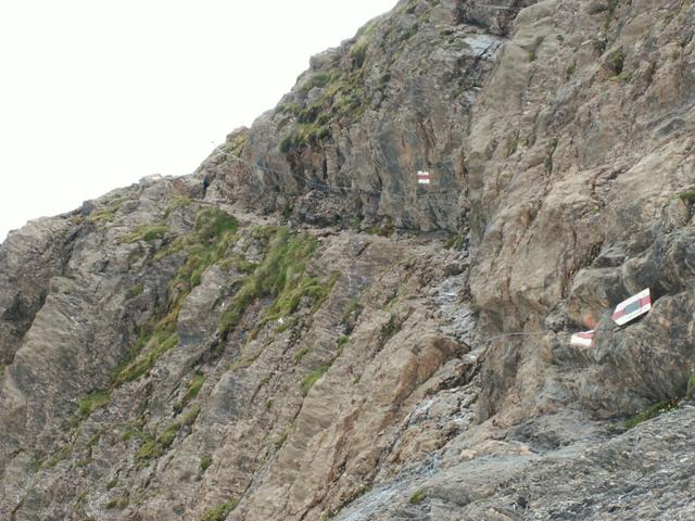 die Schlüsselstelle bei der Claridenhütte