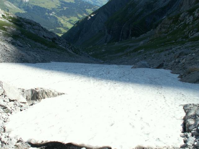 das erste Schneefeld haben wir hinter uns