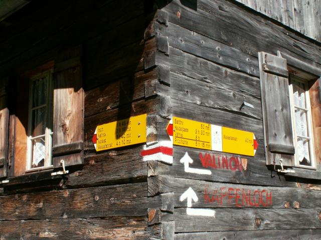 Wegweiser bei Sässli 1309 m.ü.M.