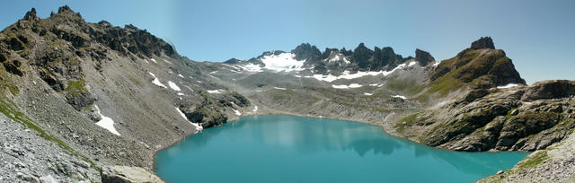 grandioses Breitbildfoto mit Wildseehörner, Wildsee und Pizol