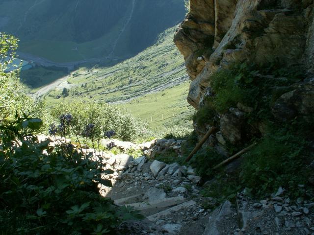 Blick runter nach Hinter Sand, wir haben an Höhe gewonnen