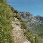 die einzig ein bisschen ausgesetzte Stelle kurz nach Sandpassweidli auf 2135 m.ü.M.