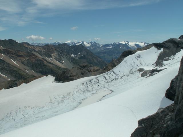 der Sandgletscher von der Hütte aus gesehen